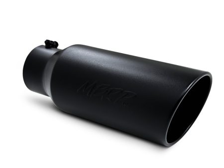 MBRP Universal Tip 7in O.D. Rolled End 5in inlet 18in length Black For Sale