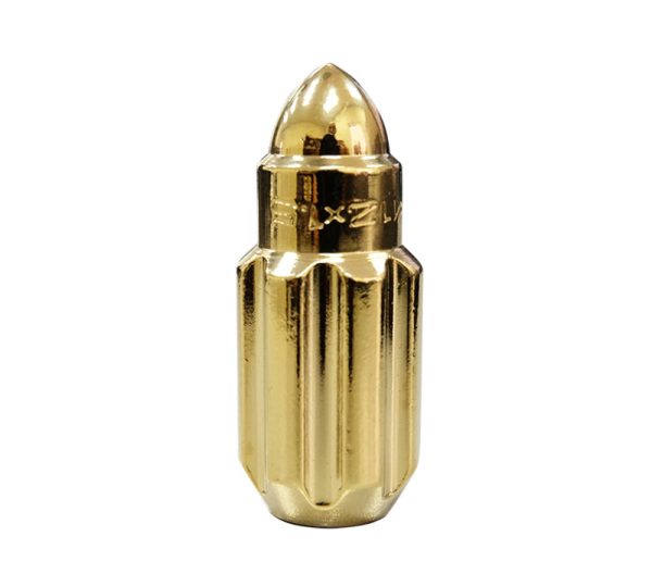 NRG 500 Series M12 X 1.5 Bullet Shape Steel Lug Nut Set - 21 Pc w Lock Key - Chrome Gold Online Sale