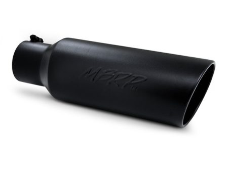 MBRP Universal Tip 6in OD Rolled End 4in Inlet 18in L Black Coated Exhaust Tip on Sale