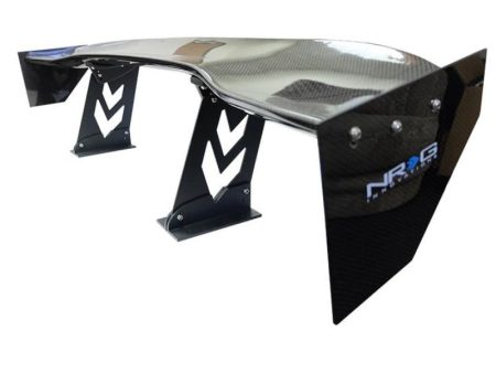 NRG Carbon Fiber Spoiler - Universal (59in.) w  NRG Arrow Cut Out Stands and Large End Plates Online now