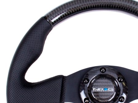 NRG Carbon Fiber Steering Wheel (315mm) Leather Trim w Black Stitching For Cheap