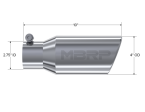 MBRP Universal Tip 4in OD 2.75in Inlet 10in Length Angled Rolled End T304 Fashion