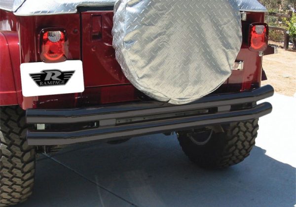 Rampage 1987-1995 Jeep Wrangler(YJ) Double Tube Bumper - Black Online now