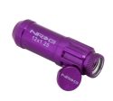 NRG 700 Series M12 X 1.25 Steel Lug Nut w Dust Cap Cover Set 21 Pc w Locks & Lock Socket - Purple For Discount