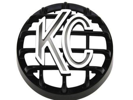 KC HiLiTES 4in. Round ABS Stone Guard for Rally 400 (Single) - Black w White KC Logo For Discount