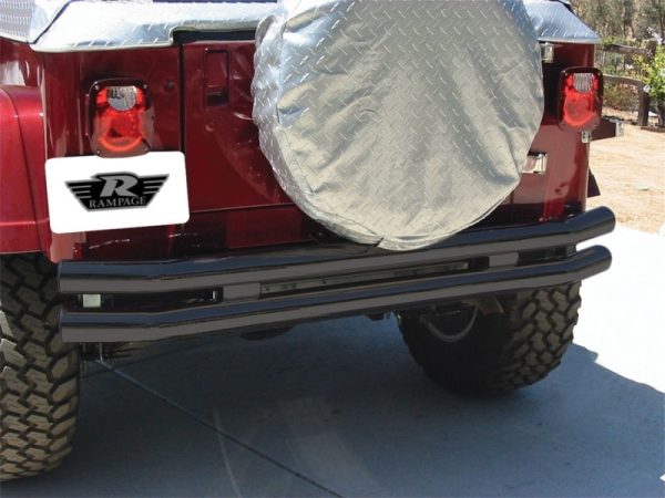 Rampage 1987-1995 Jeep Wrangler(YJ) Double Tube Bumper - Black Online now