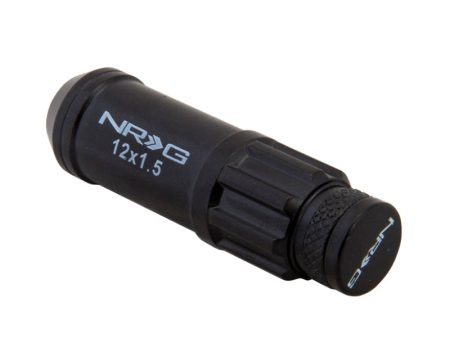 NRG 700 Series M12 X 1.5 Steel Lug Nut w Dust Cap Cover Set 21 Pc w Locks & Lock Socket - Black Sale