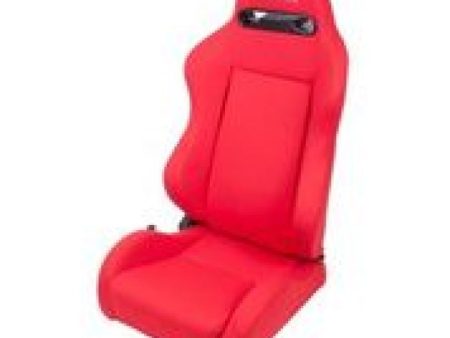 NRG Sport Seats (Pair) Type-R Cloth w NRG Logo - Red w Red Stitch Online now