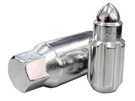 NRG 500 Series M12 X 1.5 Bullet Shape Steel Lug Nut Set - 21 Pc w Lock Key - Silver Fashion