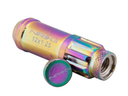 NRG 700 Series M12 X 1.5 Steel Lug Nut w Dust Cap Cover Set 21 Pc w Locks & Lock Socket - Neochrome Online now