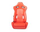 NRG Reclinable Sport Seats (Pair) The Arrow Red Vinyl w  Pressed NRG Logo w  Red Stitch on Sale