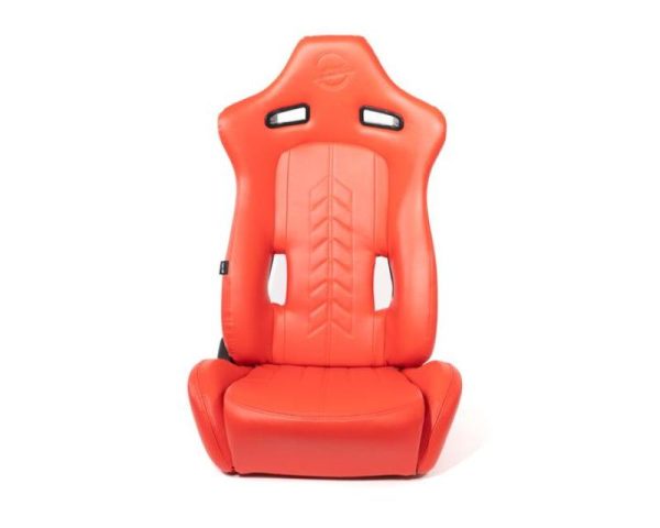 NRG Reclinable Sport Seats (Pair) The Arrow Red Vinyl w  Pressed NRG Logo w  Red Stitch on Sale