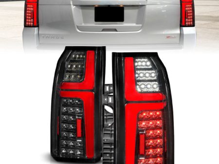 ANZO 15-20 Chevrolet Tahoe Sequential LED Tube Taillights Black Online now