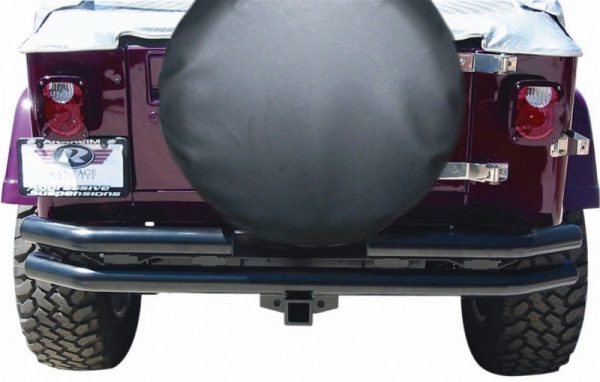 Rampage 1976-1983 Jeep CJ5 Double Tube Rear Bumper - Black For Discount