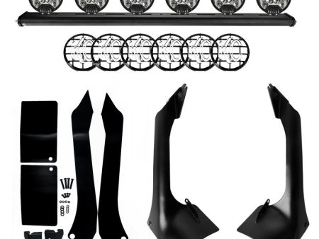 KC HiLiTES 18-21 Jeep JL JT 50in. Overhead Xross Bar Kit w (6) SlimLite LED Lights 300W - Black Sale