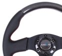 NRG Carbon Fiber Steering Wheel (315mm) Leather Trim w Red Stitching Supply