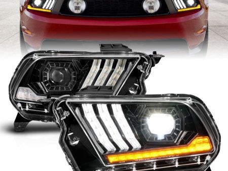 ANZO 10-14 Ford Mustang LED Projector Headlights w Sequential Light Tube (NON HID Compatible) Supply