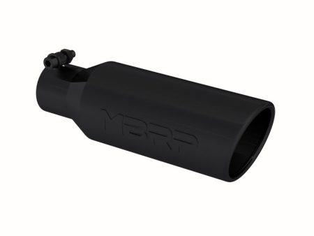 MBRP Universal Tip 4in O.D. Angled Rolled End 2.5in inlet 12in length Black For Sale