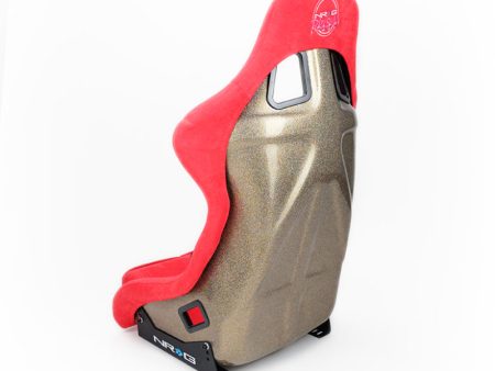 NRG FRP Bucket Seat ULTRA Edition - Large (Red Alcantara Gold Glitter Back) Sale