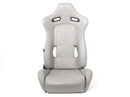 NRG Reclinable Sport Seats (Pair) The Arrow Grey Vinyl w  Pressed NRG logo w  Grey Stitch Sale