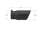 MBRP Universal Tip 6in O.D. Angled Rolled End 5 inlet 12 length - Black Finish Discount