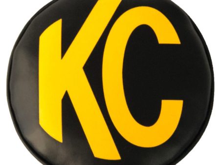 KC HiLiTES 8in. Round Soft Cover (Pair) - Black w Yellow KC Logo For Discount