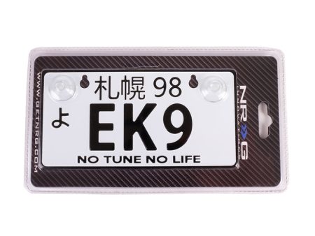 NRG Mini JDM Style Aluminum License Plate (Suction-Cup Fit Universal) - EK9 For Discount