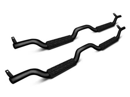 Rampage 2007-2018 Jeep Wrangler(JK) Unlimited Side Bar Drop Step Slimline - Black For Discount