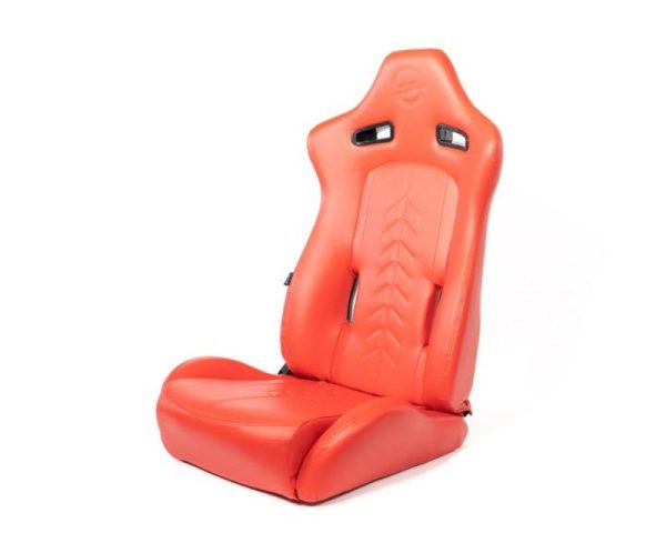 NRG Reclinable Sport Seats (Pair) The Arrow Red Vinyl w  Pressed NRG Logo w  Red Stitch on Sale