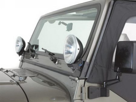 Rampage 1997-2006 Jeep Wrangler(TJ) Windshield Hinge Light Bracket - Black Hot on Sale