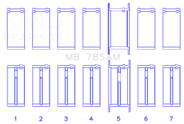 King Ford 200 3.3L 12V (Size +0.10) Main Bearing Set Online Hot Sale