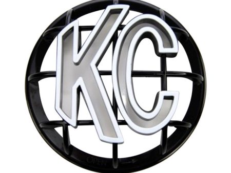 KC HiLiTES 5in. Round ABS Stone Guard for Apollo Lights (Single) - Black w White KC Logo Online Hot Sale