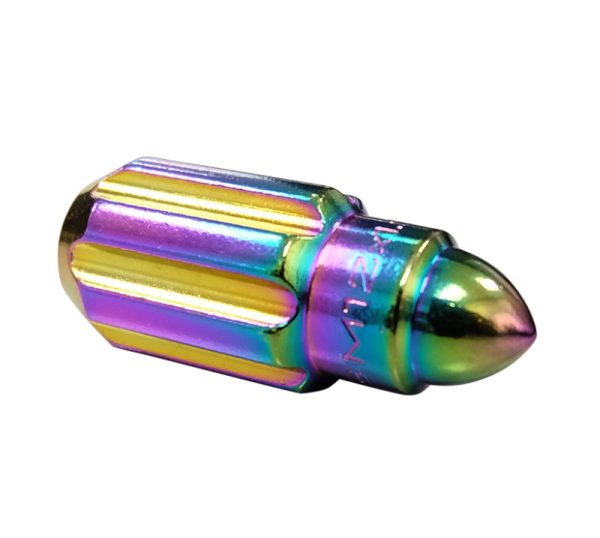 NRG 500 Series M12 X 1.5 Bullet Shape Steel Lug Nut Set - 21 Pc w Lock Key - Neochrome Discount