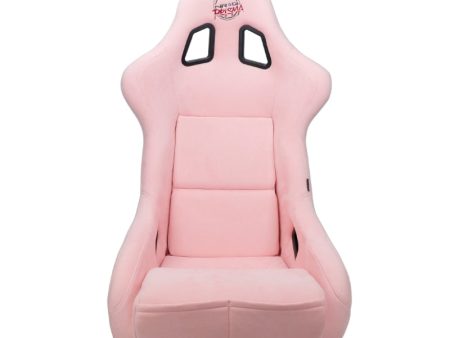 NRG FRP Bucket Seat PRISMA Edition W  pearlized Back Pink Alcantara - Large For Discount