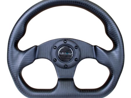 NRG Carbon Fiber Steering Wheel (320mm) Flat Bottom Matte Black Carbon on Sale