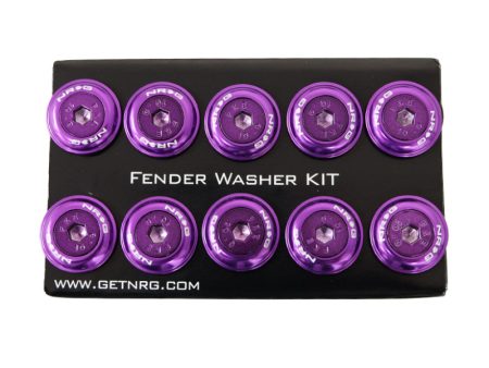 NRG Fender Washer Kit w Color Matched M6 Bolt Rivets For Plastic (Purple) - Set of 10 Online Hot Sale