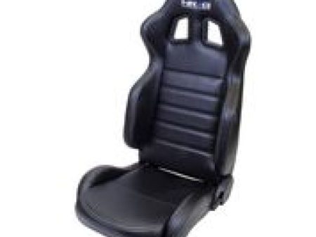 NRG Reclinable Sport Seats (Pair) PVC Leather w NRG Logo - Black w White Stitching on Sale