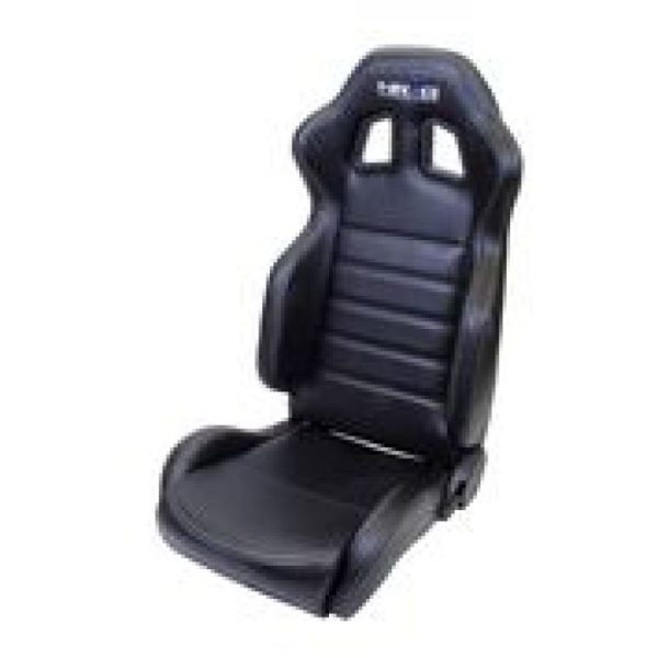 NRG Reclinable Sport Seats (Pair) PVC Leather w NRG Logo - Black w White Stitching on Sale