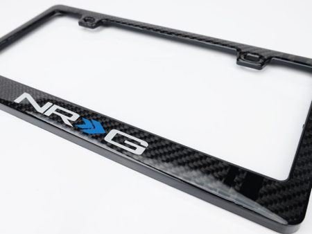 NRG Carbon License Plate Frame  Fiber Poly Dip Finish Wet w  NRG Logo For Sale