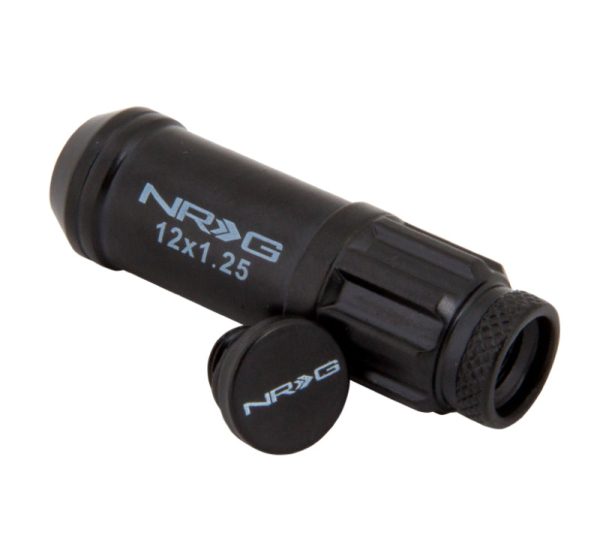 NRG 700 Series M12 X 1.25 Steel Lug Nut w Dust Cap Cover Set 21 Pc w Locks & Lock Socket - Black Online now