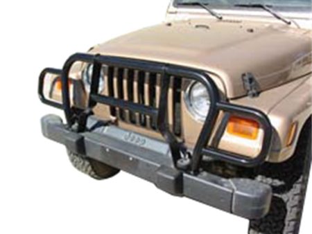 Rampage 1987-1995 Jeep Wrangler(YJ) Headlight Euro Grill Guard - Black For Discount