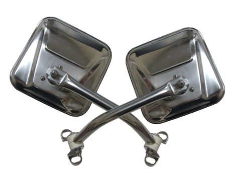 Rampage 1976-1983 Jeep CJ5 Mirror Kit - Stainless Online Hot Sale