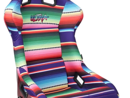 NRG FRP Bucket Seat PRISMA Serepi Edition W  Red Pearlized Back Mexi-Cali Blanket Print - Large Cheap