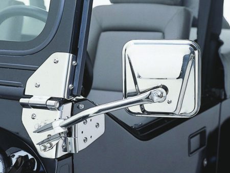 Rampage 1955-1983 Jeep CJ5 Side Mirrors - Stainless Discount