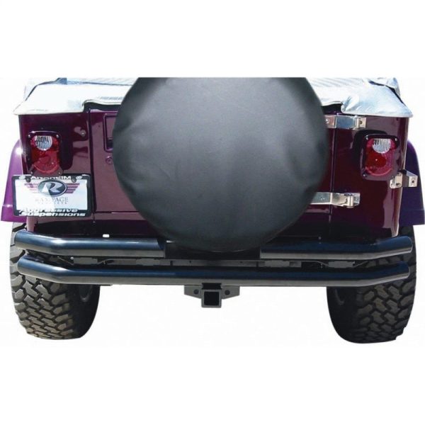 Rampage 1976-1983 Jeep CJ5 Double Tube Rear Bumper - Black For Discount