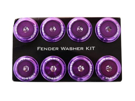 NRG Fender Washer Kit w Color Matched M8 Bolt Rivets For Plastic (Purple) - Set of 8 Online Hot Sale