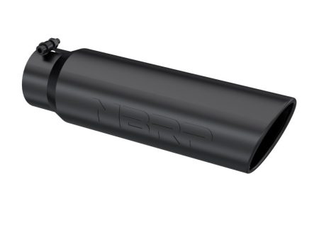 MBRP Universal 5in OD Angled Rolled End 4in Inlet 18in Lgth Black Finish Exhaust Tip Supply