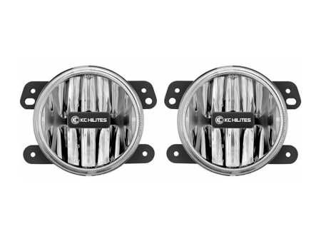 KC HiLiTES 10-18 Jeep JK 4in. Gravity G4 LED Light 10w SAE ECE Clear Fog Beam (Pair Pack System) For Cheap