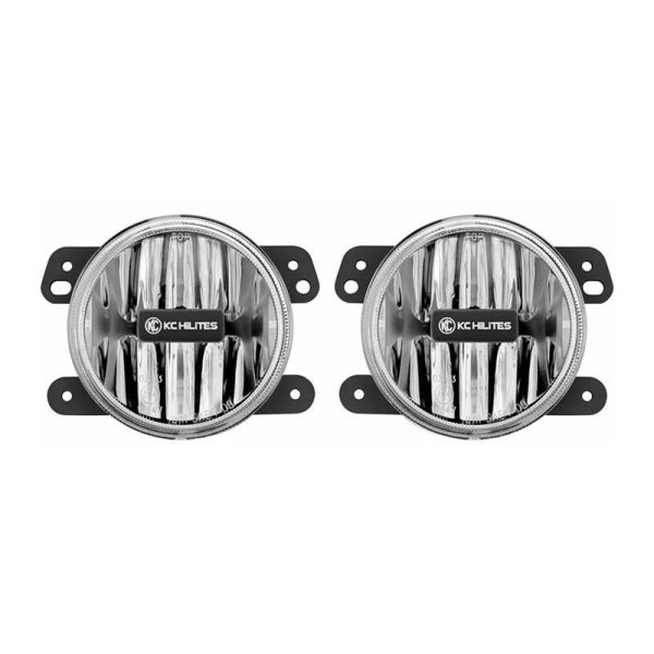 KC HiLiTES 10-18 Jeep JK 4in. Gravity G4 LED Light 10w SAE ECE Clear Fog Beam (Pair Pack System) For Cheap