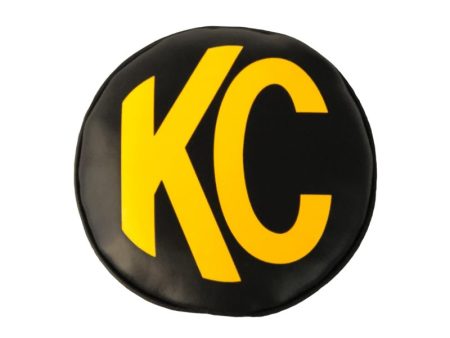 KC HiLiTES 6in. Round Soft Cover (Pair) - Black w Yellow KC Logo Sale